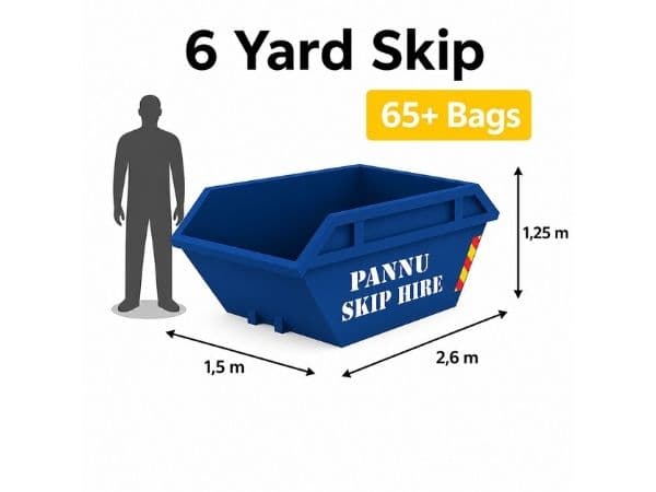 6 yard skip from Stafford Skip Hire, our most popular size for home renovations